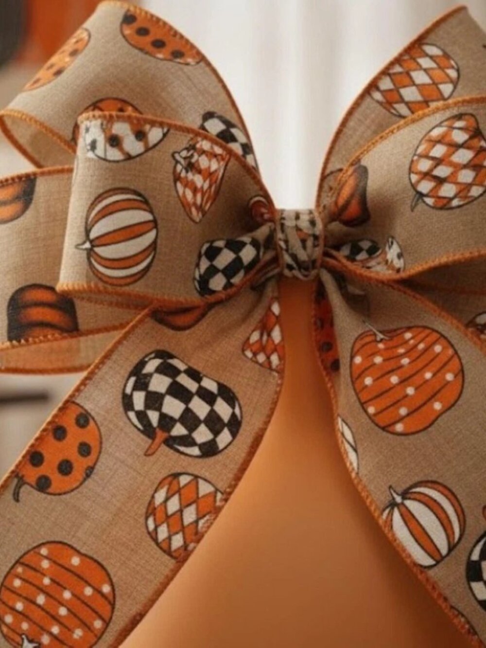 Pumpkin Patch Faux Linen Ribbon 2.5" Fall Autumn 10 Yard Roll Thanksgiving